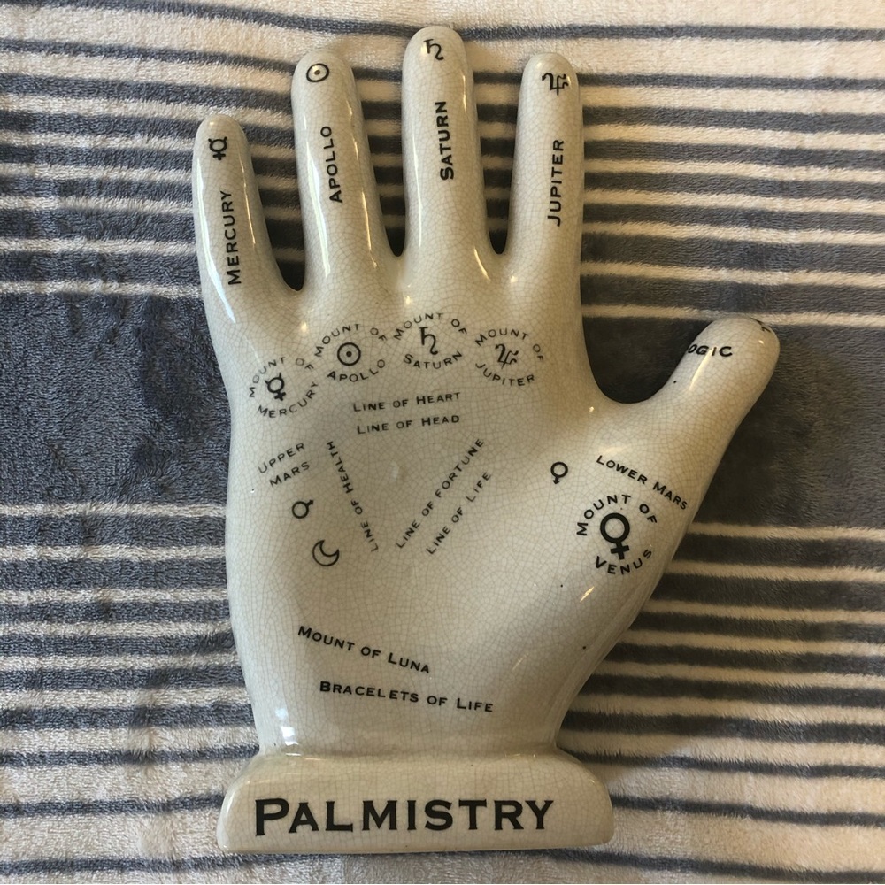 PALMISTRY HAND STATUE CERAMIC 12 in "The hand" for Palm Reading LARGE